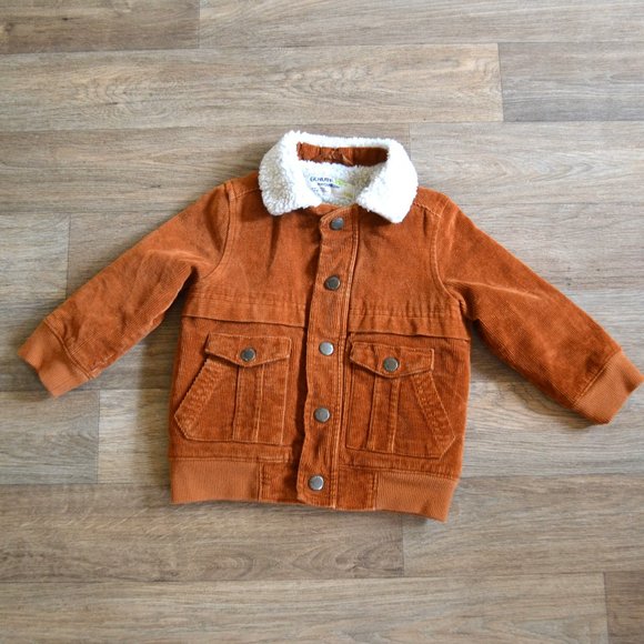 Oshkosh Sherpa Corduroy Cognac Brown Jacket Size 18 Months